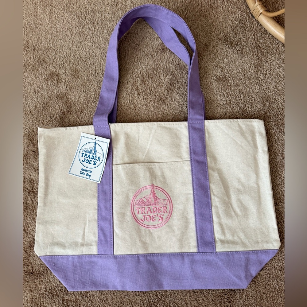 Trader Joe’s Canvas Pastel Tote Bag- Large